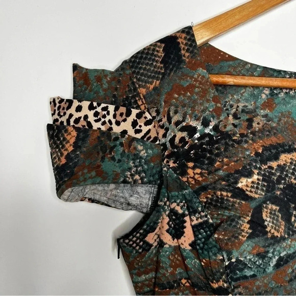 Lucca Vasconcellos Brazilian Designer Animal Print Ruffle Dress - Picture 6 of 10